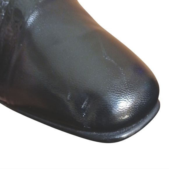 Monticatini Black Leather Ankle Boots  Women\'s Block Heel Booties size 10.5 main image 7